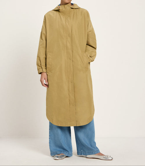 Beschichteter Mantel Recycelter Polyester GRS Khaki