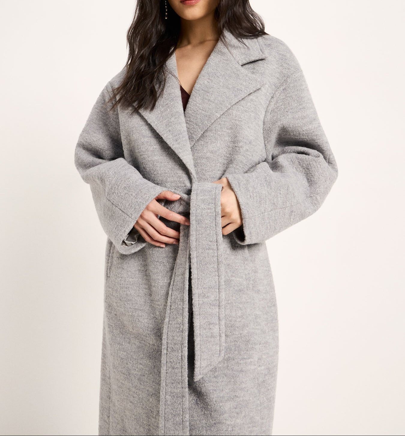 Walkmantel Revers Walkwolle GOTS Grey Melange
