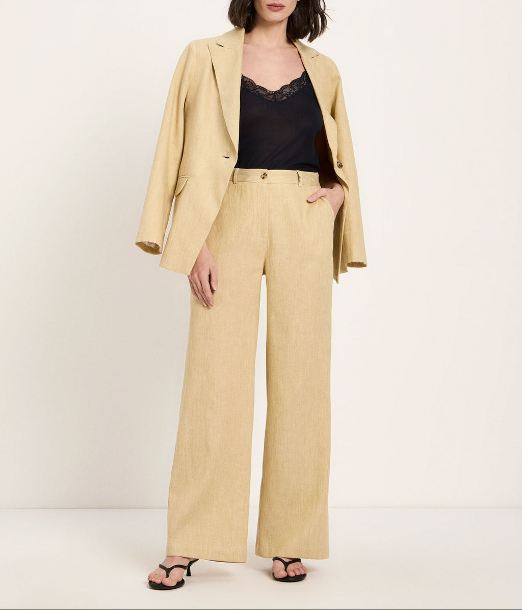 Marlenehose Leinen Bio-Baumwolle OCS Khaki