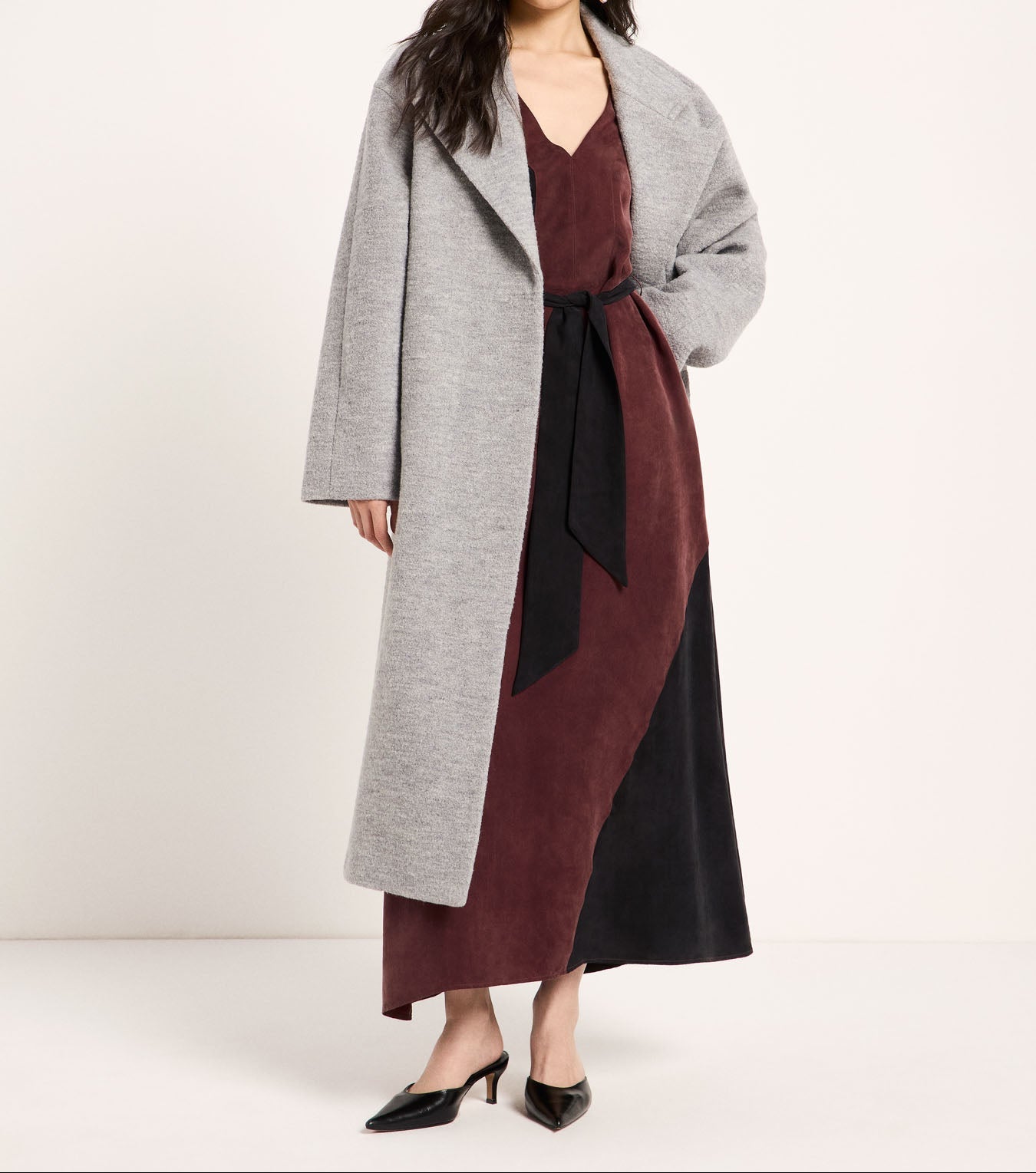 Walkmantel Revers Walkwolle GOTS Grey Melange