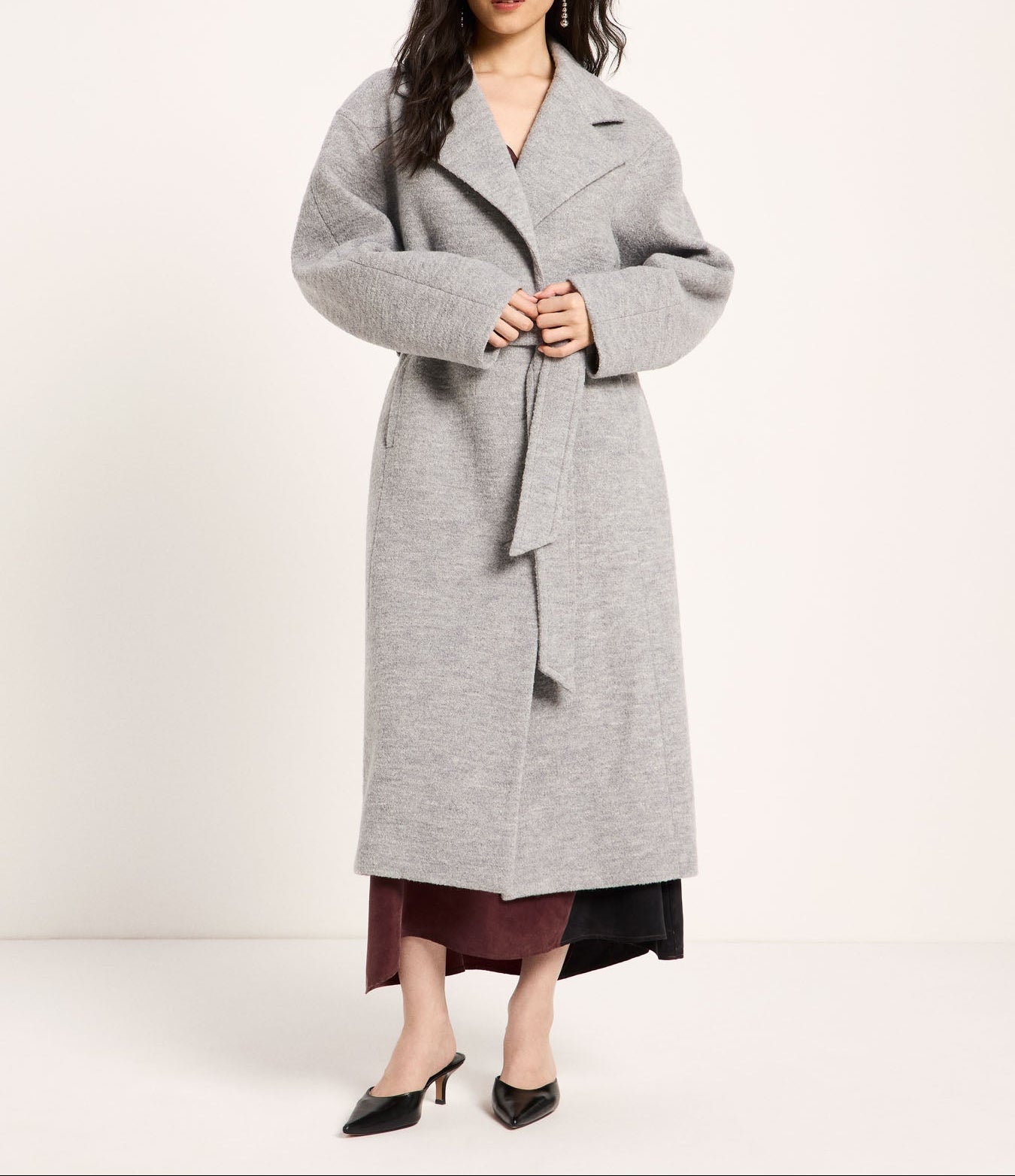 Walkmantel Revers Walkwolle GOTS Grey Melange